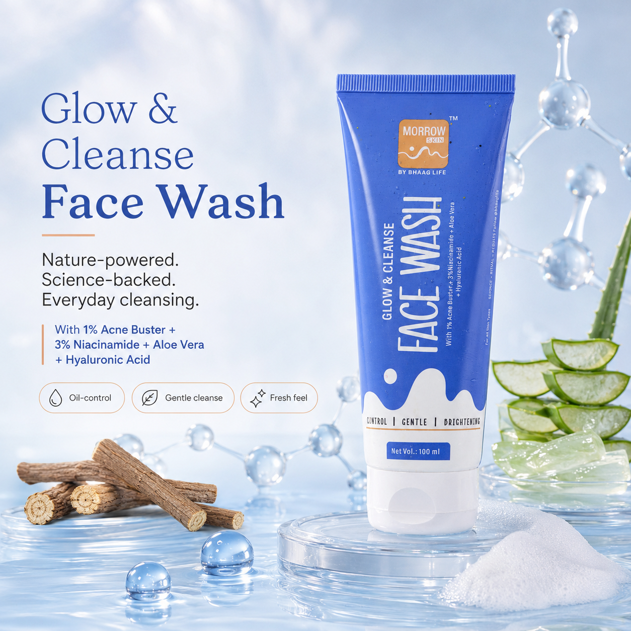Glow & Cleanse Face Wash Morrow Skin - 100 ML