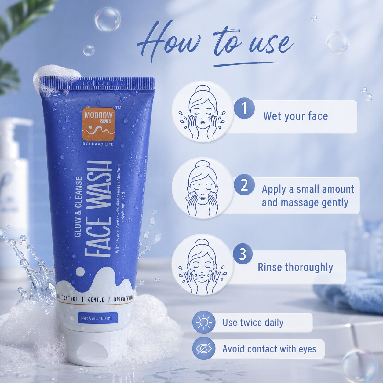 Glow & Cleanse Face Wash Morrow Skin - 100 ML