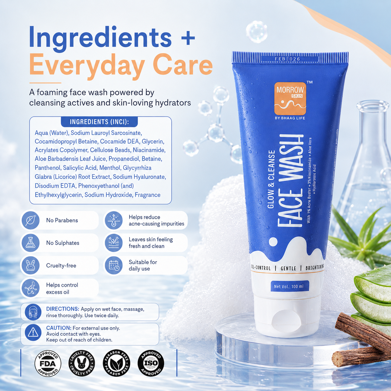 Glow & Cleanse Face Wash Morrow Skin - 100 ML