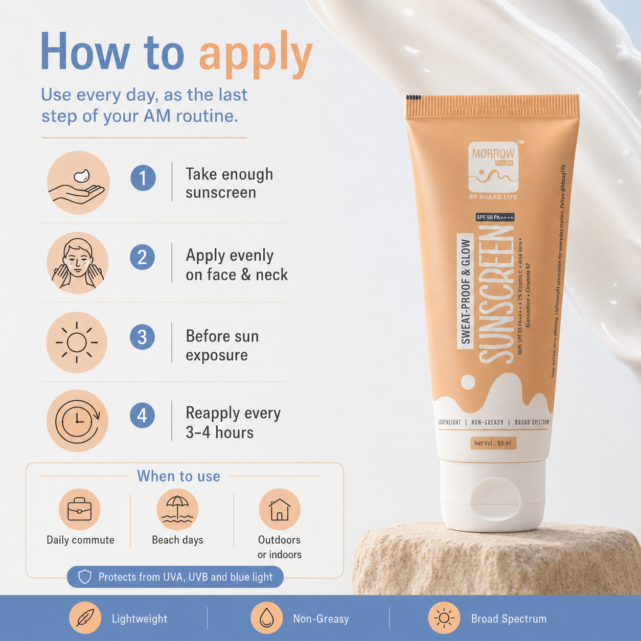Sweat Proof & Glow Sunscreen SPF 50 PA++++ 50 - ML