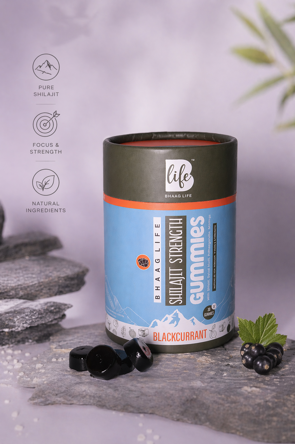 Shilajit Strength Gummies — Daily Vitality Recharged | Bhaag Life (30 Pack)